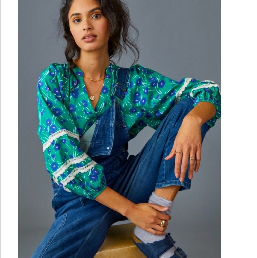 Floral Green Blouse